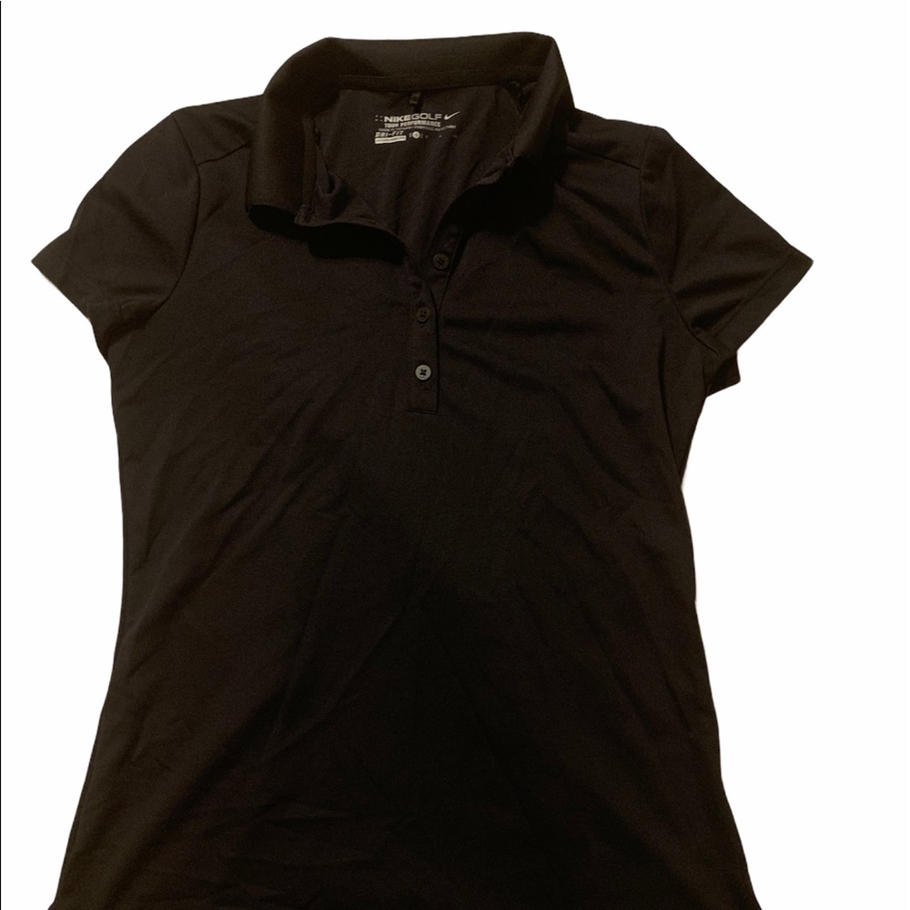 Womans Nike Golf Button Polo Black